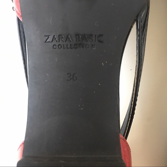Zara Basic Red Black Bow Flats - Picture 6 of 6